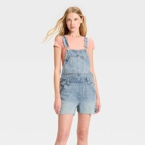 Wild Fable Denim Shortalls Womens Small Wash Overall Shorts NWT